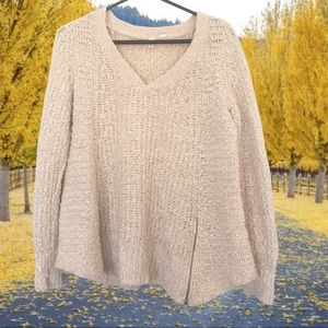 Moth Anthropologie Chunky Sweater Zipper Accent